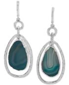 Lonna & Lilly Silver-tone Stone Orbital Drop Earrings
