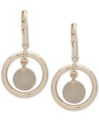 Dkny Gold-tone Orbital Drop Earrings, Created For Macy's