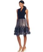 Sl Fashions Illusion Soutache-trim Party Dress
