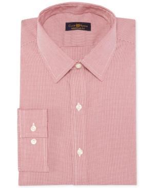 Club Room Estate Wrinkle-resistant Cranberry Houndstooth Dress Shirt