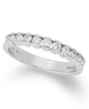 Diamond Ring, 14k White Gold Certified Diamond Anniversary Band (1/2 Ct. T.w.)