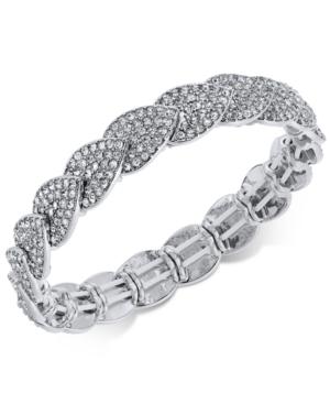 I.n.c. Silver-tone Pave Stretch Bracelet, Created For Macy's