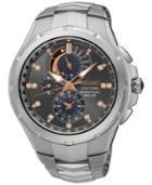 Seiko Men's Solar Chronograph Coutura Diamond Accent Stainless Steel Bracelet Watch 44mm Ssc561