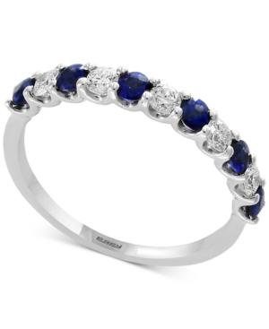 Gemstone Bridal By Effy Sapphire (1/2 Ct. T.w.) & Diamond (1/4 Ct. T.w.) Band In 18k White Gold
