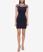 Guess Cap-sleeve Illusion Scuba Sheath Dress