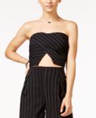 In Awe Of You By Awesomeness Tv Juniors' Pinstriped Strapless Crop Top