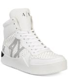 Armani Exchange Men's Logo High-top Perforated Sneakers Men's Shoes