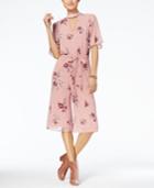 Sequin Hearts Juniors' Cutout Printed Cropped Jumpsuit
