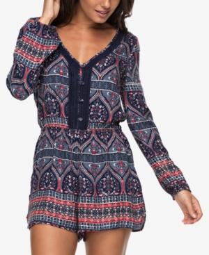 Roxy Juniors' Printed Elastic-waist Romper