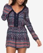 Roxy Juniors' Printed Elastic-waist Romper