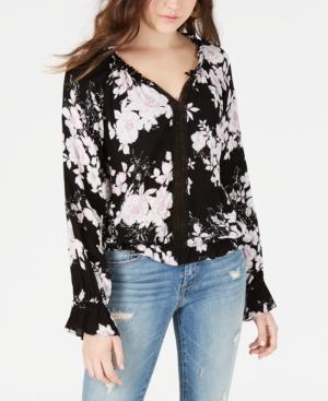 American Rag Juniors' Crochet-trim Peasant Top, Created For Macy's