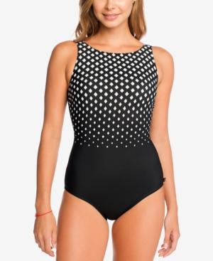 Reebok Tummy-control High-neck One-piece Swimsuit Women's Swimsuit