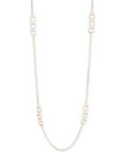 Dkny Gold-tone Imitation Pearl Ring Long Statement Necklace, Created For Macy's