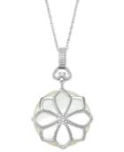 Sterling Silver Necklace, Mother Of Pearl Flower Pendant