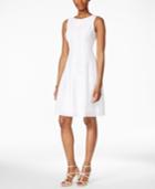 Ivanka Trump Sleeveless Eyelet Fit & Flare Dress