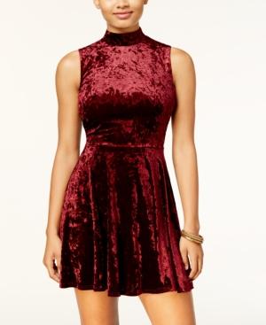City Studios Juniors' Velvet Fit & Flare Dress