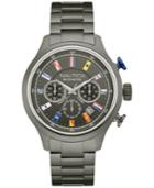 Nautica Men's Chronograph Gunmetal Stainless Steel Bracelet Watch 44mm Nad20011g