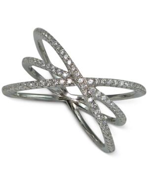 Giani Bernini Cubic Zirconia Crisscross Statement Ring In Sterling Silver, Only At Macy's
