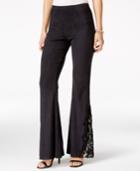 Material Girl Juniors' Lace-inset Flare-leg Pants, Only At Macy's