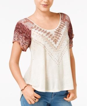 Miss Me Open-back Mixed-media Top