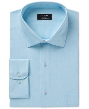 Alfani Men's Classic/regular Fit Performance Stretch Easy-care Step Twill Texture Dress Shirt, Created For Macy's