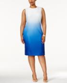 Calvin Klein Plus Size Dip-dyed Scuba Sheath Dress