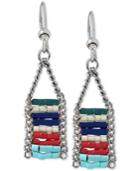 Kenneth Cole New York Silver-tone Colorful Beaded Drop Earrings
