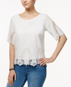 Artisan Short-sleeve Crochet-trim Top