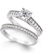 Trumiracle Diamond Bridal Engagement Ring Set In 14k White Gold (1 Ct. T.w.)