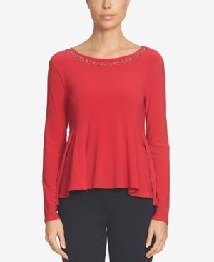 Cece Embellished Peplum Top