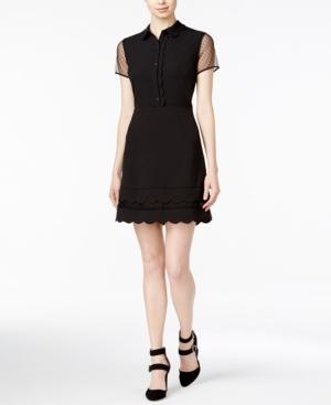 Maison Jules Scalloped Illusion-contrast Dress, Created For Macy's