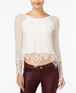 Material Girl Juniors' Lace Asymmetrical-hem Top, Only At Macy's