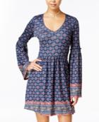 American Rag Printed Bell-sleeve Fit & Flare Dress, Only At Macy's