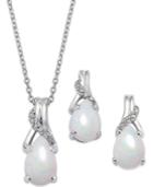 Opal (1-3/8 Ct. T.w.) And Diamond Accent Jewelry Set In Sterling Silver