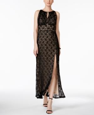 R & M Richards Lace Halter Gown
