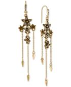 Rachel Rachel Roy Gold-tone Pave Flower & Spike Chandelier Earrings