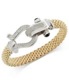 Diamond Horseshoe Clasp Mesh Bracelet (5/8 Ct. T.w.) In 14k Gold-plated Sterling Silver
