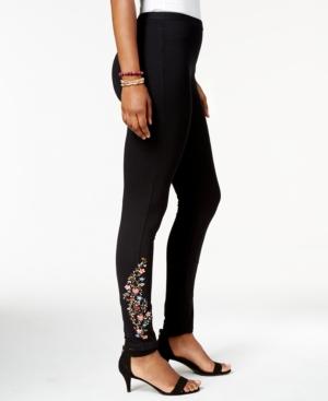 Style & Co Embroidered Leggings, Created For Macy's