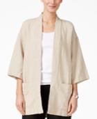 Eileen Fisher Three-quarter-sleeve Open-front Kimono