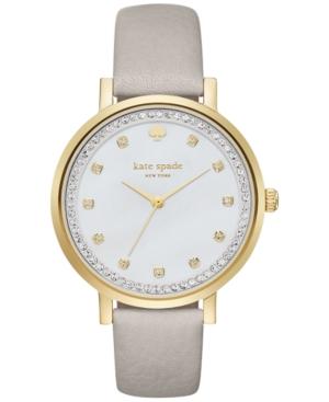Kate Spade New York Women's Monterey Clocktower Gray Leather Strap Watch 38mm Ksw1131