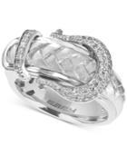 Effy Diamond Belt Buckle Ring (1/5 Ct. T.w.) In Sterling Silver