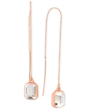 Kenneth Cole Rose Gold-tone Crystal Chain Drop Earrings