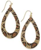 Thalia Sodi Gold-tone Leopard Pave Teardrop Drop Earrings, Created For Macy's