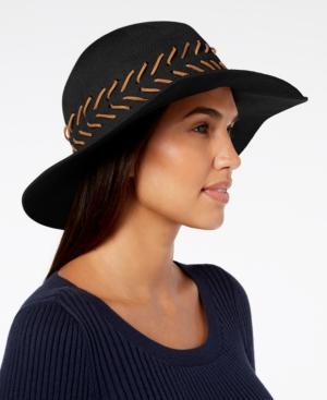 I.n.c. Packable Whipstitched Solid Panama Hat, Created For Macy's