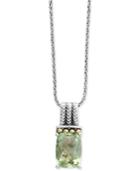 Effy Green Amethyst Pendant Necklace (6-1/6 Ct. T.w.) In Sterling Silver And 18k Gold
