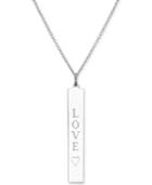 Sarah Chloe Engraved Love Bar Pendant Necklace In 14k Gold Over Silver, 16 + 2 Extender (also Available In Sterling Silver)