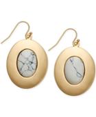 Inc International Concepts Gold-tone White Stone Oval Drop Earrings, Only At Macy's