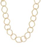 Large Open-link Textured Chain Necklace In 14k Gold