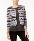 One Hart Juniors' Printed Open-front Jacket, Only At Macy's