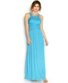 B Darlin Juniors' Halter Cut-out Prom Gown